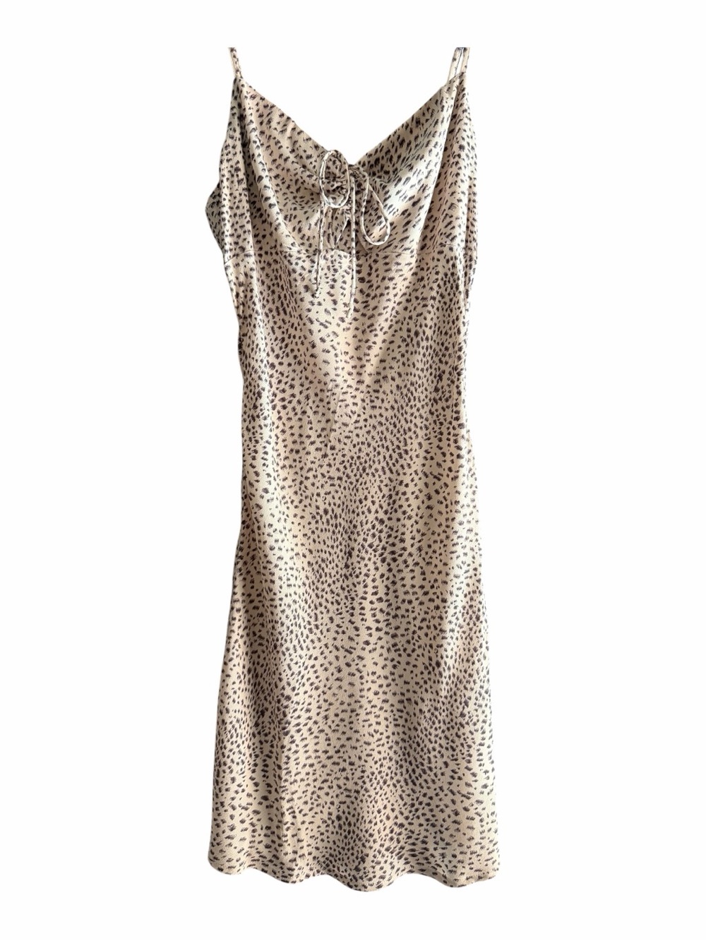 Cotton Candy LA Slip Dress Tan with Black Speckle Print